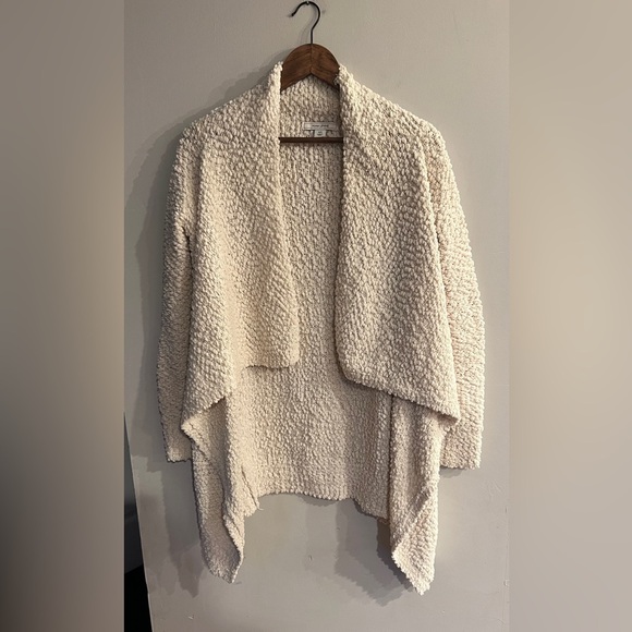 ADAM LEVINE Women’s Ivory Chunky Knit Open Front High Low Cardigan Size XS - Picture 1 of 4